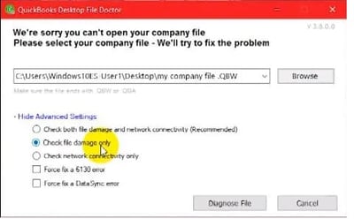 Cant open your company files