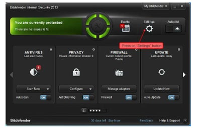 Bitdefender-Configuration