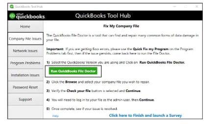 choose Run QuickBooks File Doctor