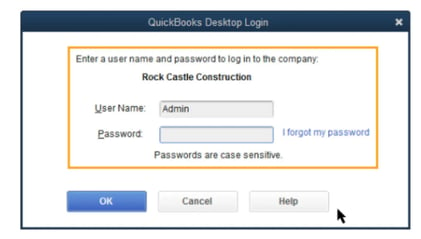 enter your QuickBooks admin password and choose the next option