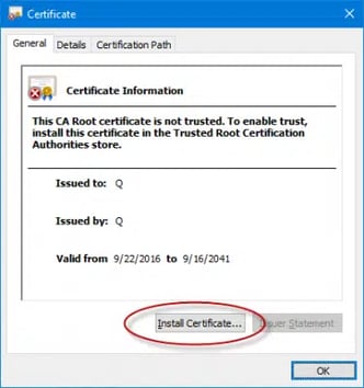 Install certificate