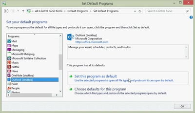 Set up Microsoft Outlook as the Default Mail App