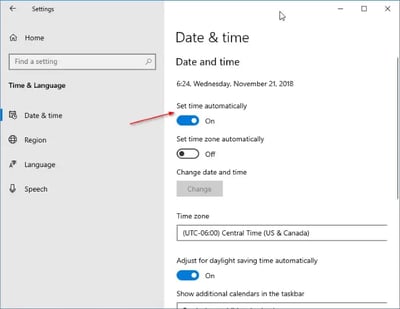 Verify system date and time