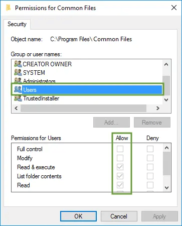 Windows-Permissions-for-Common-Files