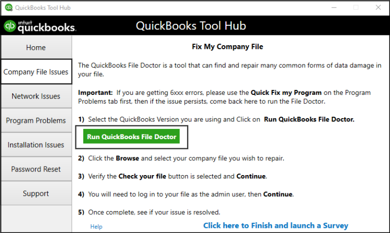 Download and install QuickBooks file doctor