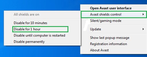 Disable Antivirus Software