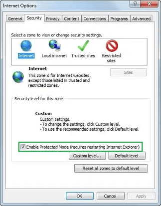 Enable-protected-mode-is-unchecked