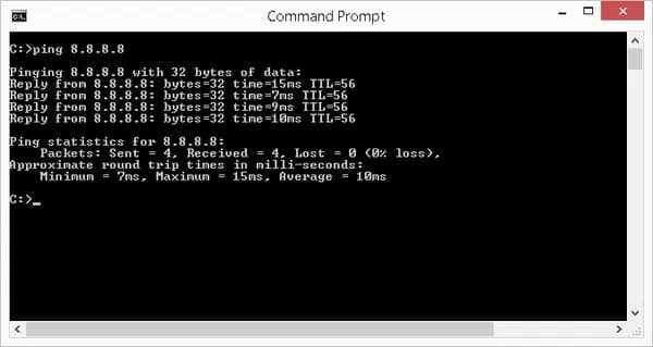 Ping the Server from a Workstation