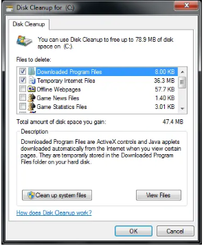 Disc Cleanup's Clean up system files