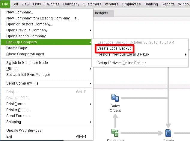 Create Local Backup