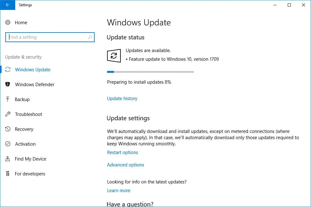 Update Windows Operating System
