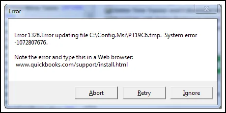 QuickBooks Error 1328