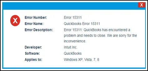 QuickBooks Error 15311