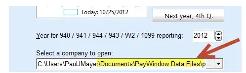 Discover the company file to the default location 