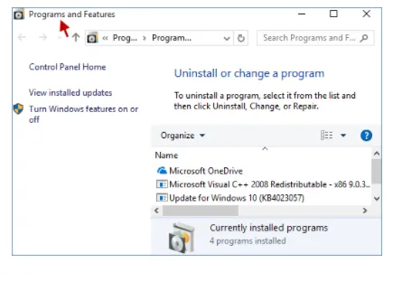 Uninstalling of the QuickBooks Desktop
