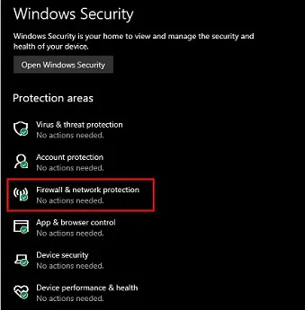 Firewall Settings Configuration