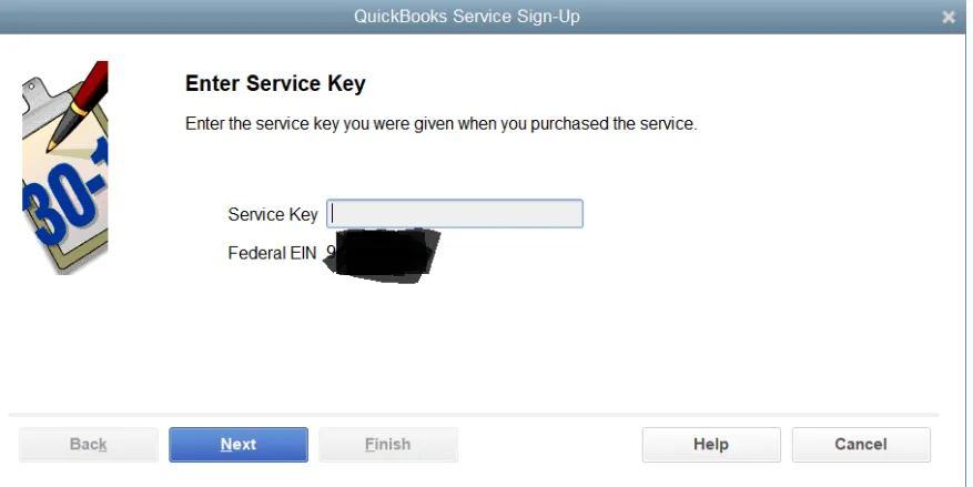 Enter Service Key