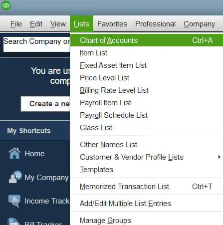 Chart of Accounts