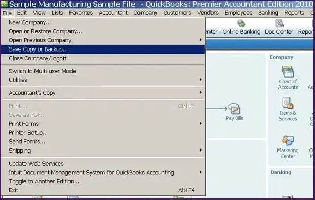 Move the company file to a different location