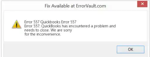QuickBooks Error 557