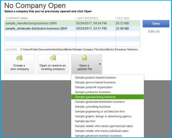 Sample Company File in Multi-User Mode