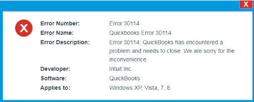 QuickBooks Payroll Error 30114