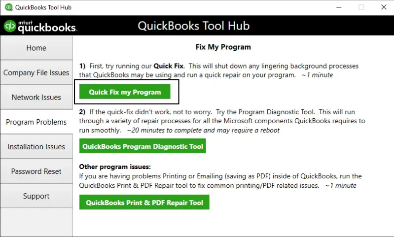 Quick Fix My Program Tool