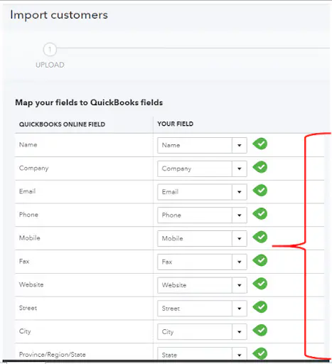 quickbooks online map fields