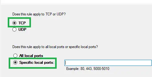 Choose TCP