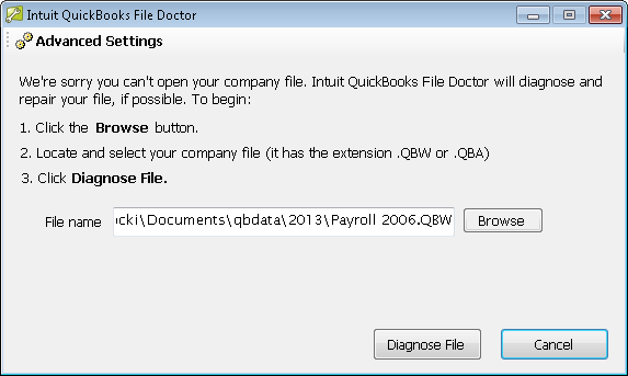 QuickBooks File Doctor tool