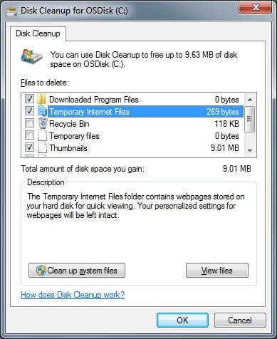 Cleanup temporary files