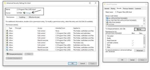 Windows Permissions to QuickBooks Installation