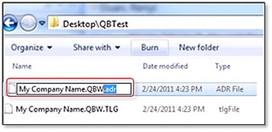 Copy the .QBW.adr file