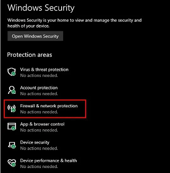 Firewall Settings Configuration