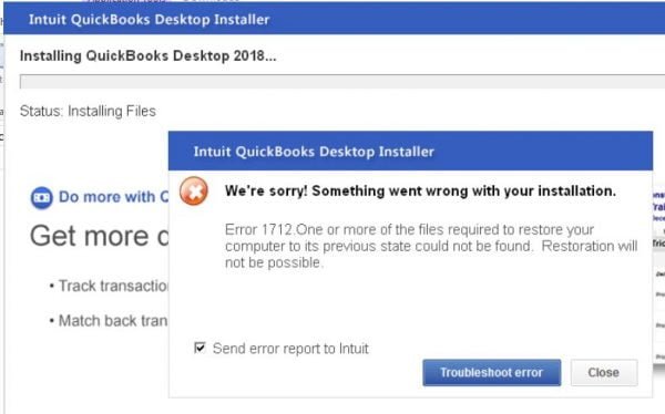 QuickBooks Error Message 1712