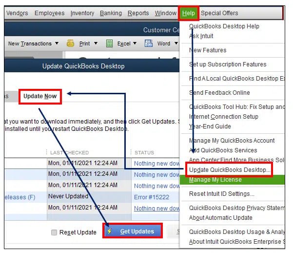 Update QuickBooks and Tax Table