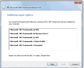 Repair Microsoft .NET Framework