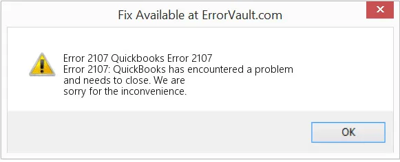 QuickBooks Error 2107