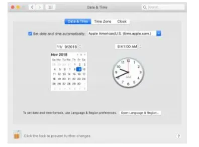 Verify that the system's date and time are correct